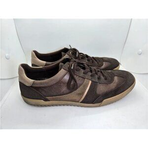ECCO Graham Shoes Mens 11.5 Brown Tan Nubuck Suede Leather Casual Retro Sneakers